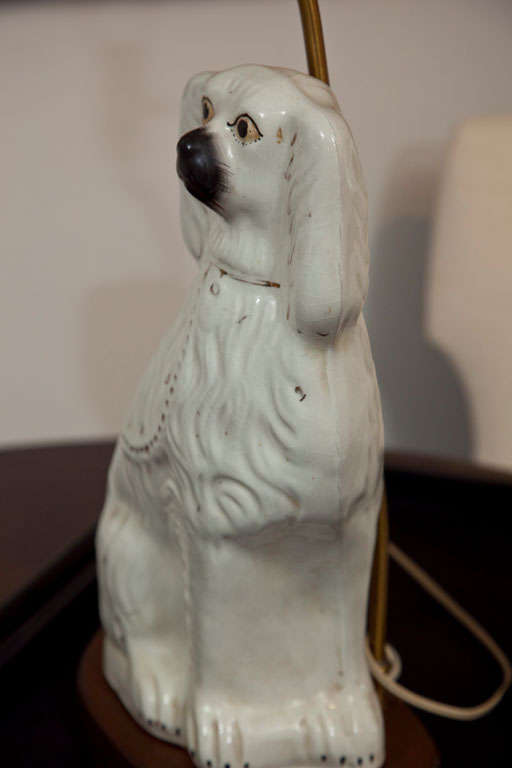 Pair of Staffordshire Spaniel Dogs as Table Lamps 1