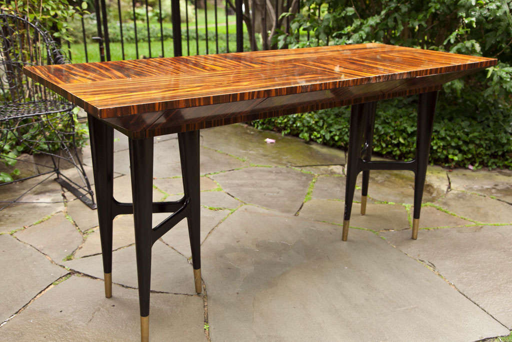 Mid-Century Modern Mid-Century Macassar Ebony Writing Desk in the Manner of Gio Ponti