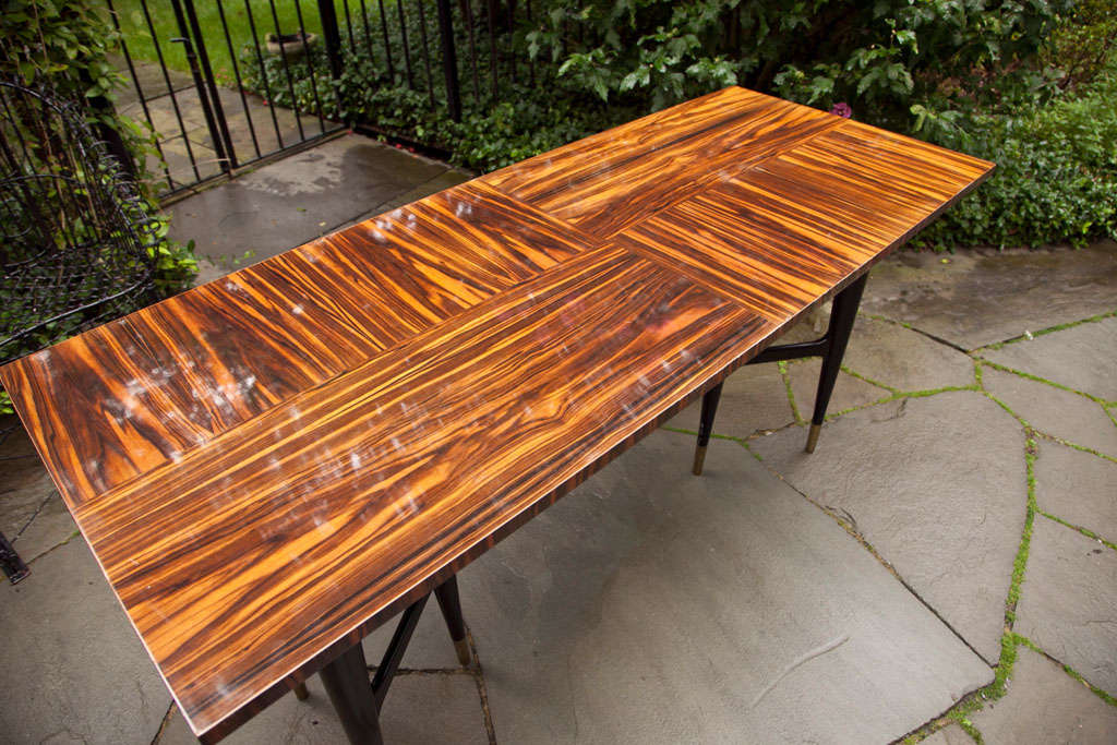 Mid-Century Macassar Ebony Writing Desk in the Manner of Gio Ponti 1