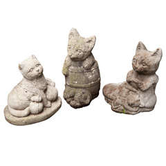 Vintage 3 Little Kittens - Cast in Stone & Waiting for a Home