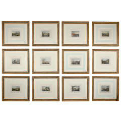 Set of 12 Antique Tombleson Landscape Prints c.1833-34