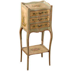 19th Century French Small Painted Chevet Table