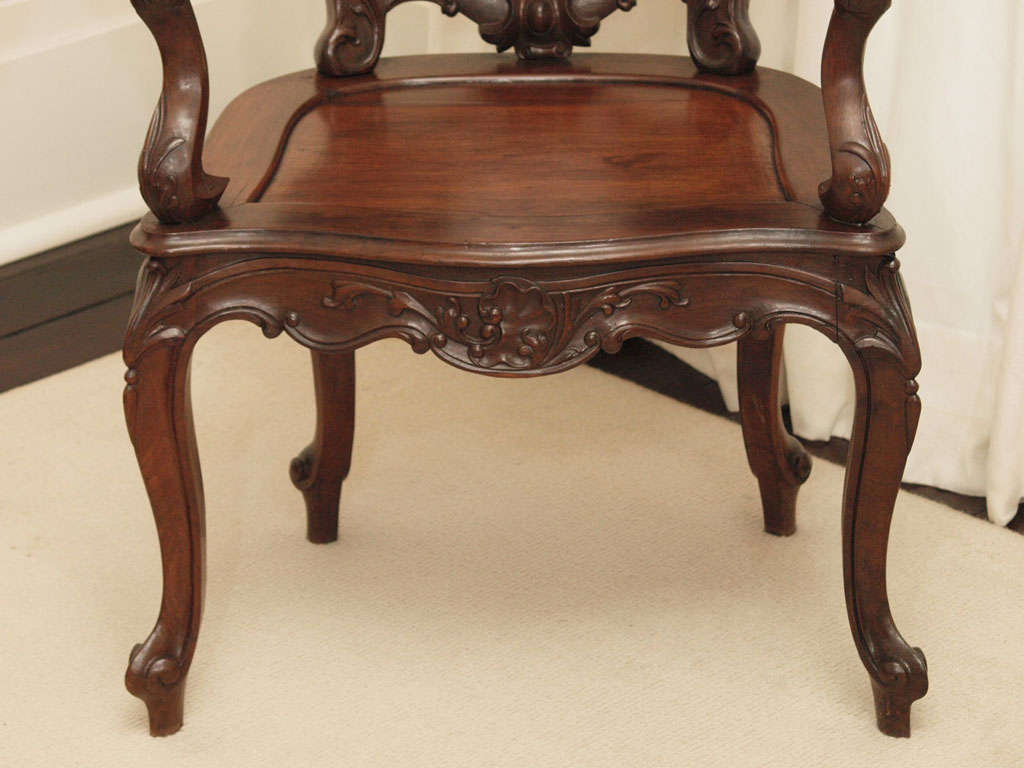  Only One Continental Rosewood Armchair For Sale 2