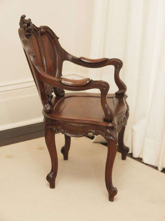  Only One Continental Rosewood Armchair For Sale 6