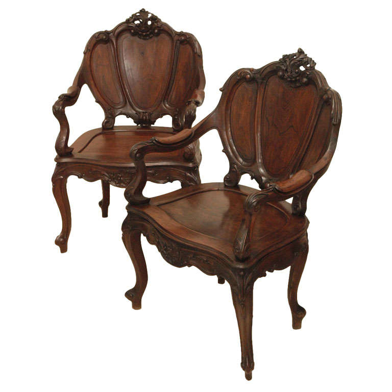  Only One Continental Rosewood Armchair For Sale
