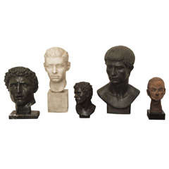 A Collection of Busts in Bronze and Plaster