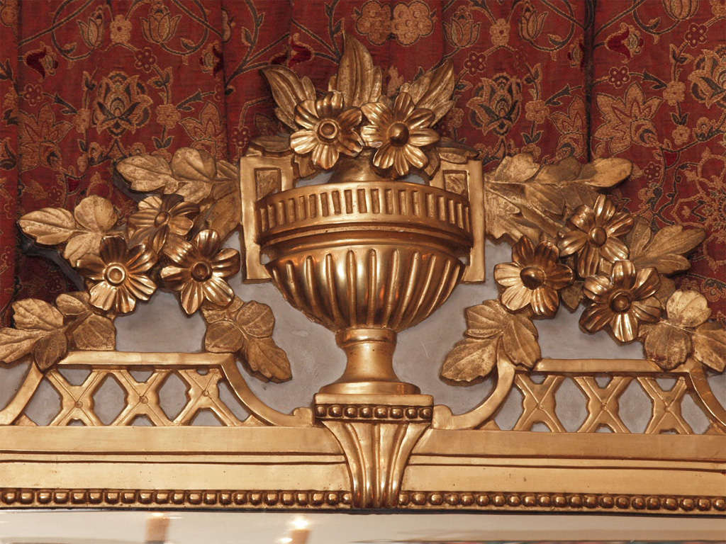 PERIOD LOUIS XVI PAINTED AND PARCEL GILT MIRROR at 1stdibs