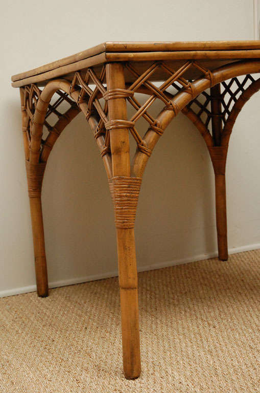 Bamboo Vintage Ficks Reed Card Table
