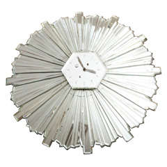 Vintage Mirrored Sunburst Clock