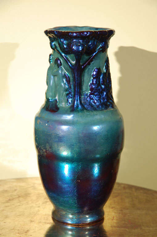 20th Century Hungarian Secessionist Zsolnay Vase For Sale