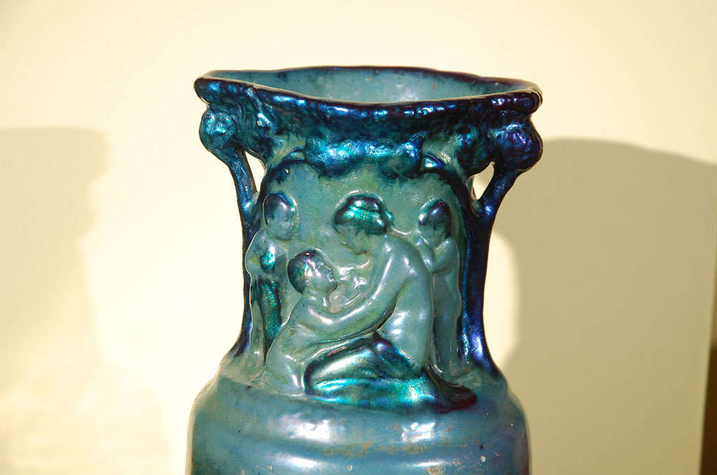 Hungarian Secessionist Zsolnay Vase For Sale 3