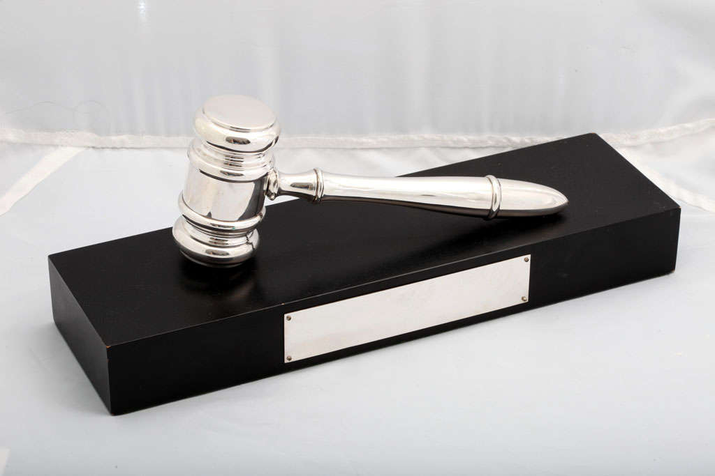 Sterling Silver Gavel In Excellent Condition In New York, NY