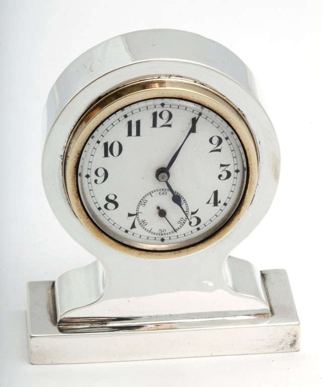 Sterling Silver Desk/Table Clock In Excellent Condition In New York, NY