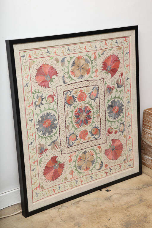 framed suzani textile