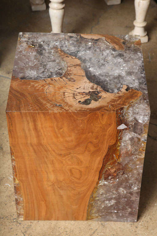 Wood and Resin Cube Table at 1stDibs wood and resin cube