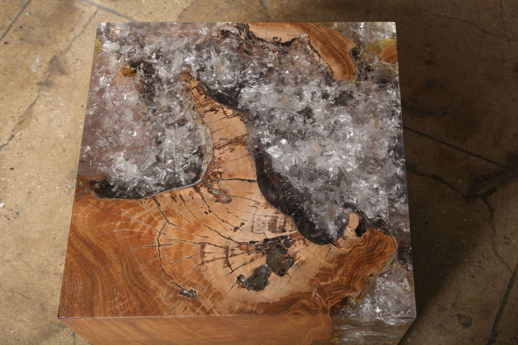Wood and Resin Cube Table at 1stDibs wood and resin cube