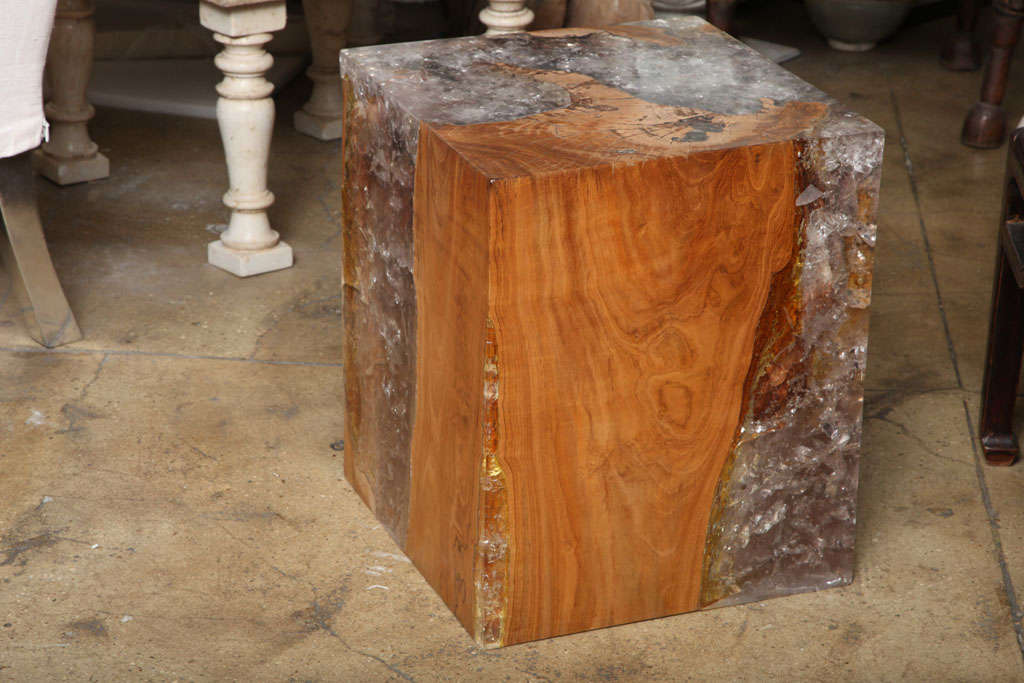 Wood and Resin Cube Table at 1stDibs wood and resin cube