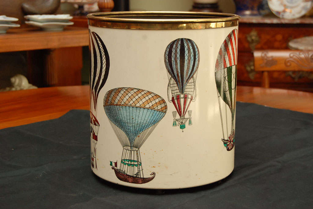 Italian Fornasetti Waste Paper Basket