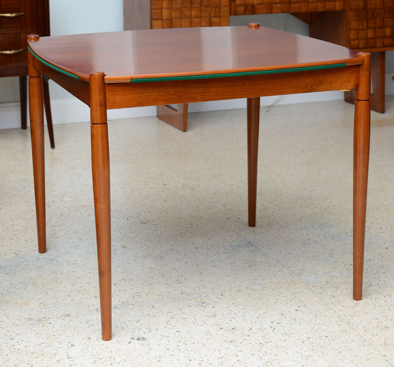 Mid-Century Modern Italian Modern Walnut Game Table by Gio Ponti for Singer & Sons