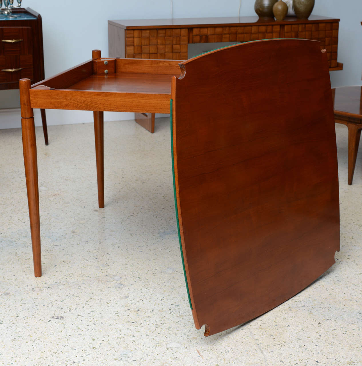 Italian Modern Walnut Game Table by Gio Ponti for Singer & Sons 2