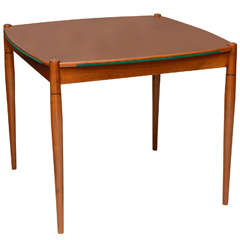 Italian Modern Walnut Game Table by Gio Ponti for Singer & Sons 1