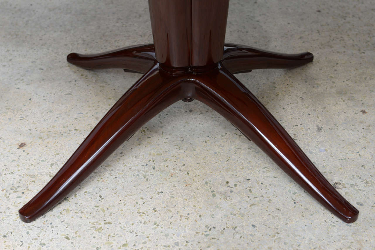 Italian Modern Mahogany and Onyx Top Center/Dining Table, Paolo Buffa In Excellent Condition In Hollywood, FL