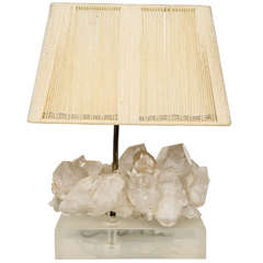 A Rock Crystal Geode Now Mounted As A Lamp