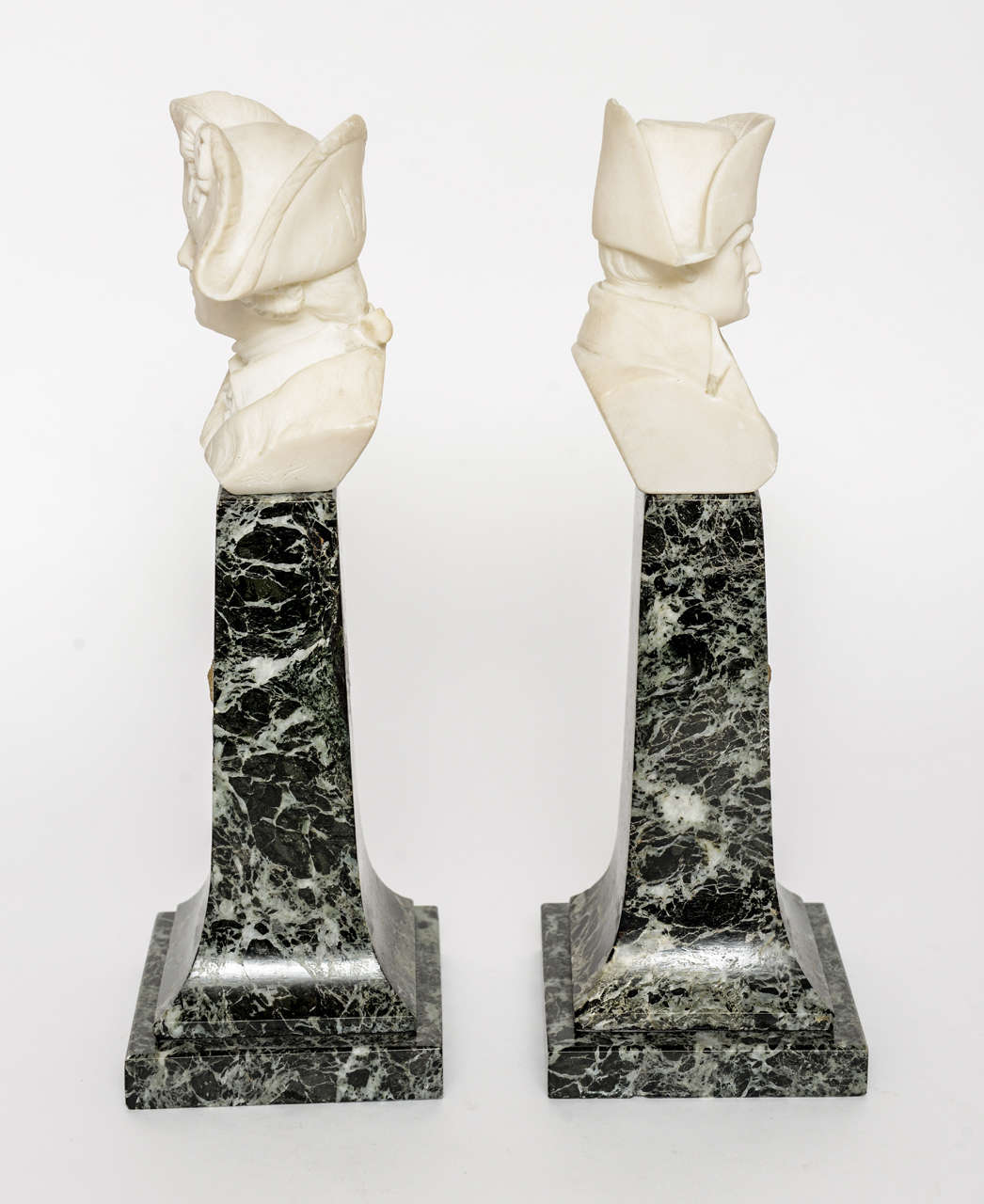 French Empire Style Marble and Alabaster Models of Napoleon and Frederick In Excellent Condition For Sale In Hollywood, FL
