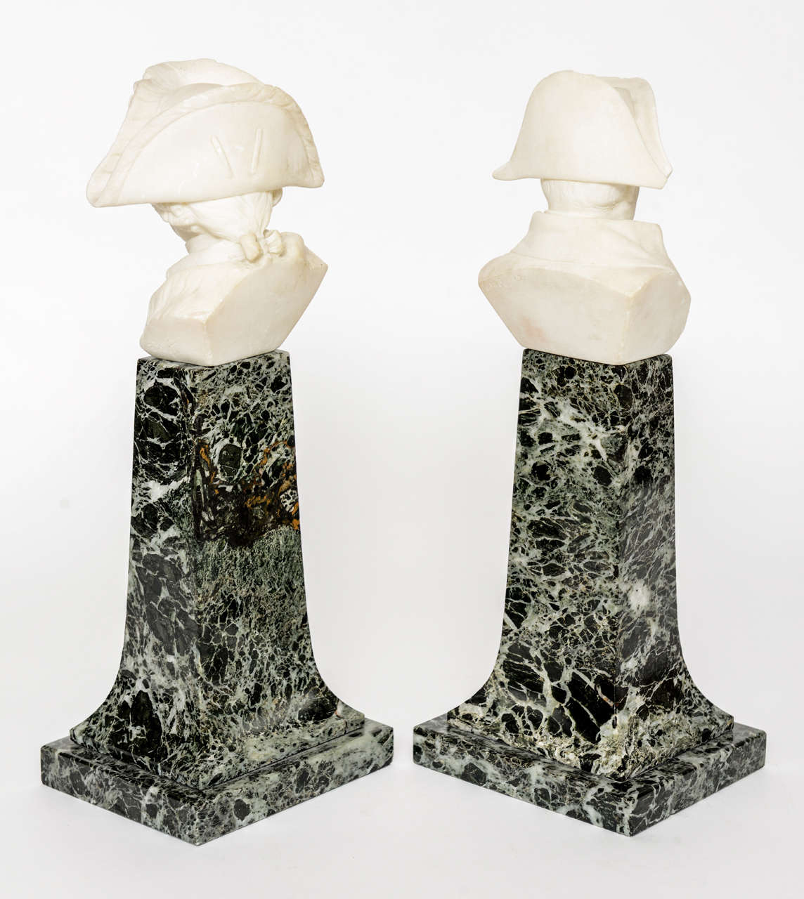 19th Century French Empire Style Marble and Alabaster Models of Napoleon and Frederick For Sale