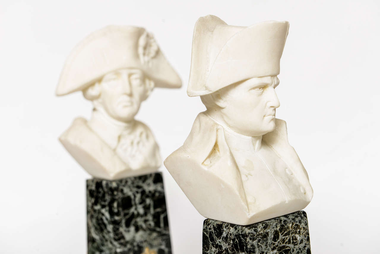 French Empire Style Marble and Alabaster Models of Napoleon and Frederick For Sale 2