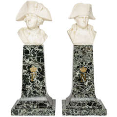 French Empire Style Marble and Alabaster Models of Napoleon and Frederick