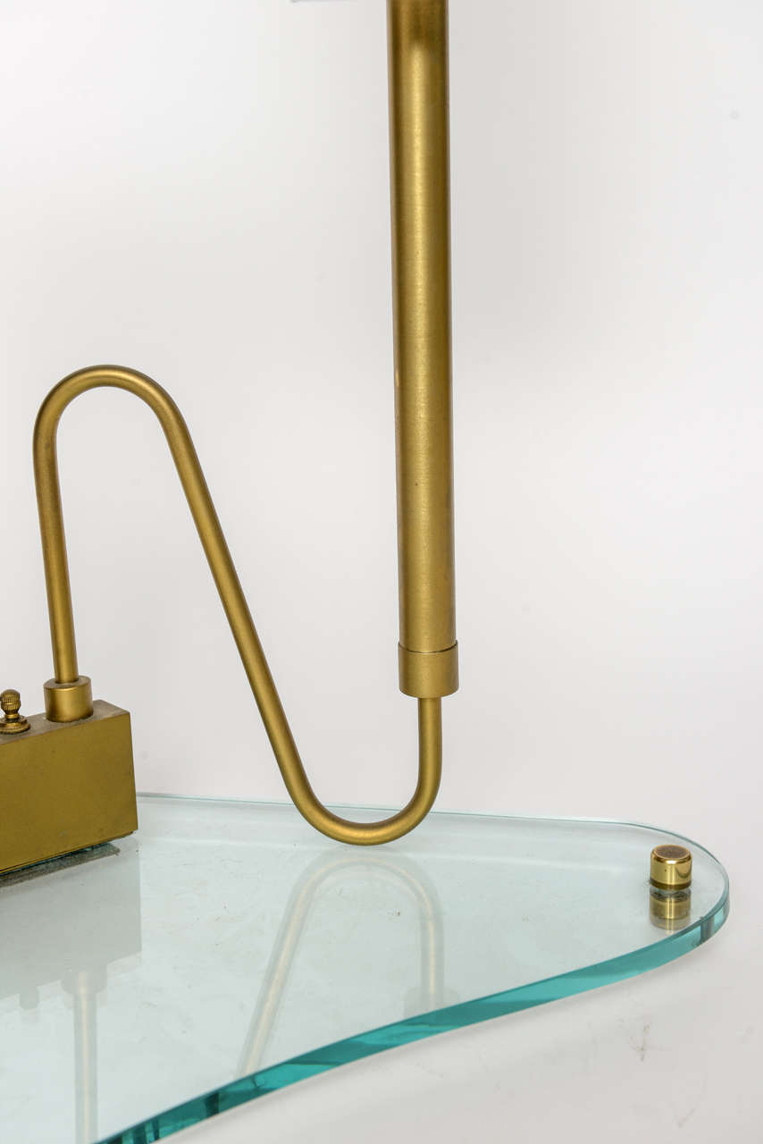 Italian Modern Brass and Glass Table Lamp in the Style of Fontana Arte 1