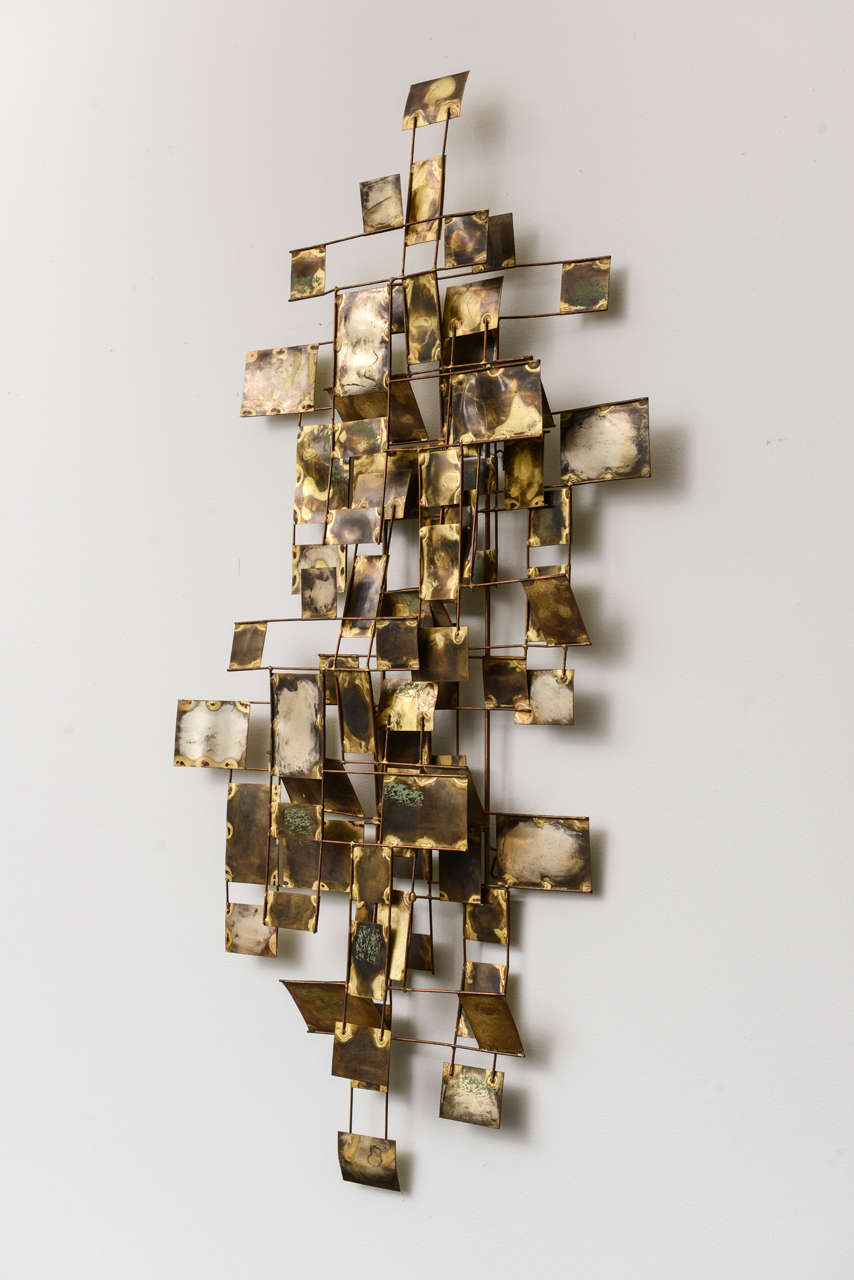 An American Modern Brass Wall Sculpture, Curtis Jere at 1stDibs