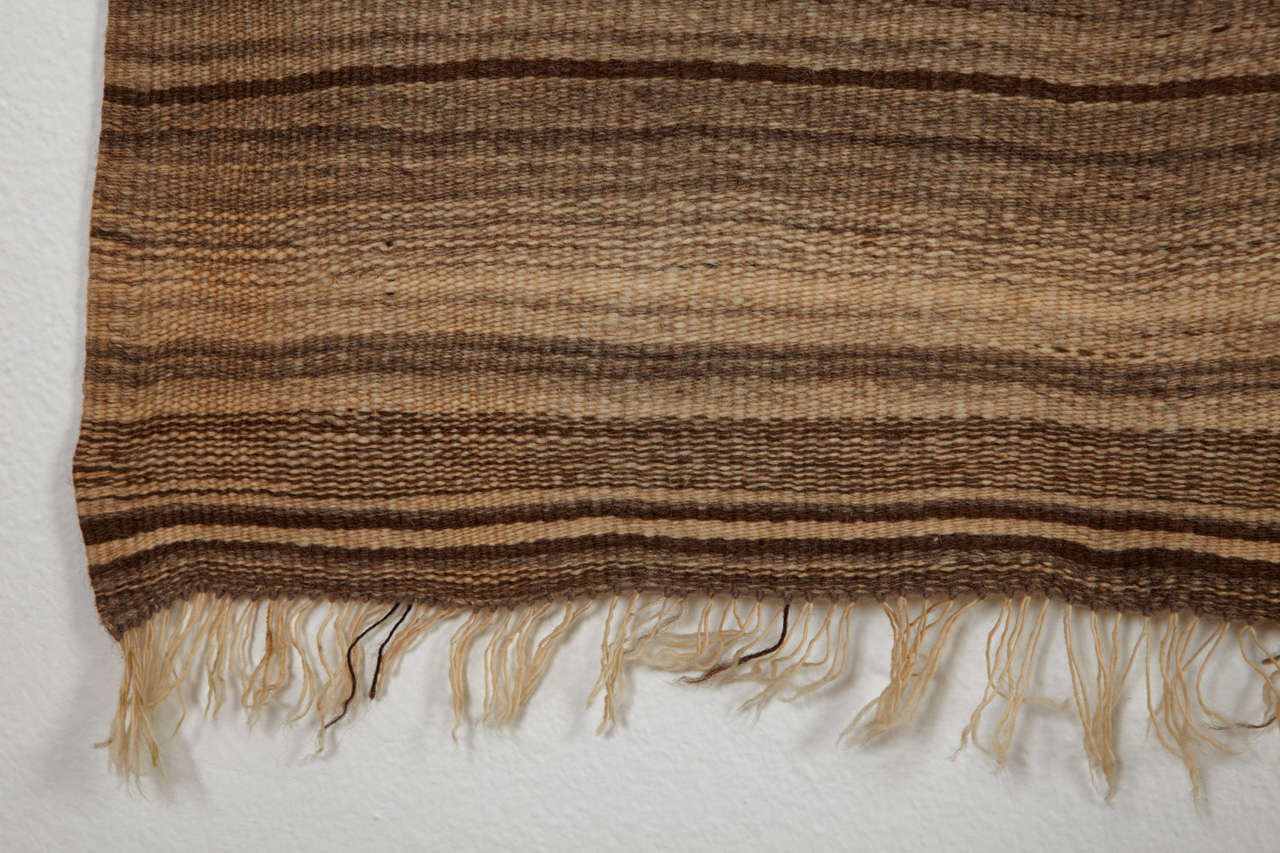 Hand-Woven Desert Sand Vintage Moroccan Berber Flat-Weave