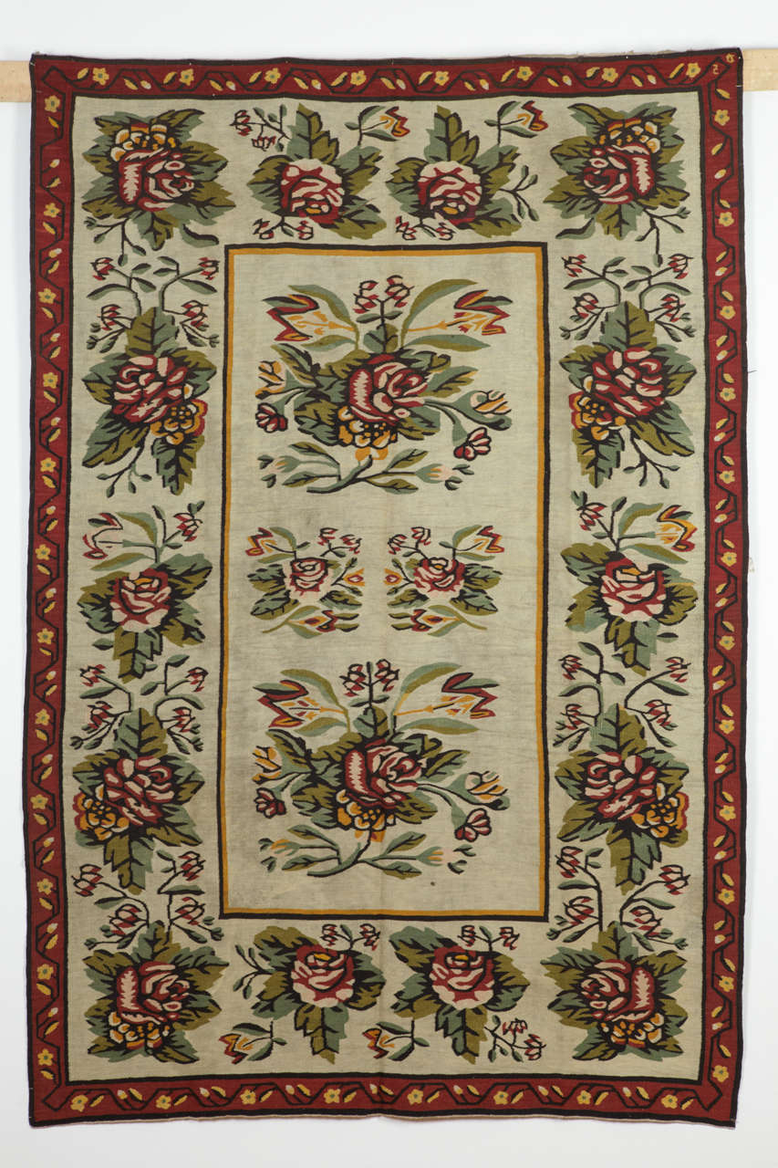 Pair of Fine Antique Bessarabian Kilim Rugs