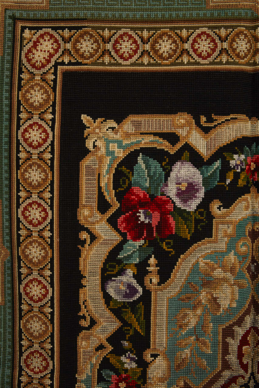 antique english needlework rug