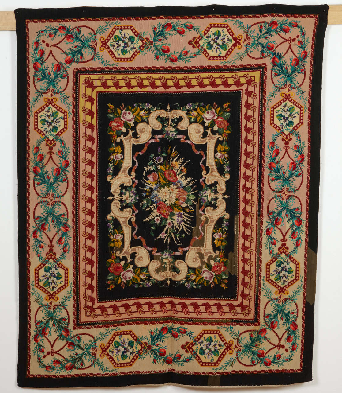 Antique Victorian English Needlework Rug For Sale at 1stDibs | victorian rug,  english rug, rug in english