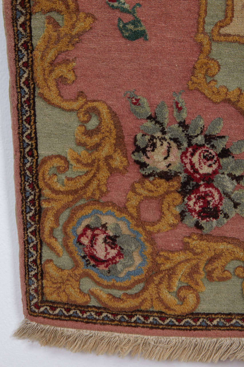 Fine Vintage Wool Hereke Signed Rug, 1930's For Sale at 1stDibs