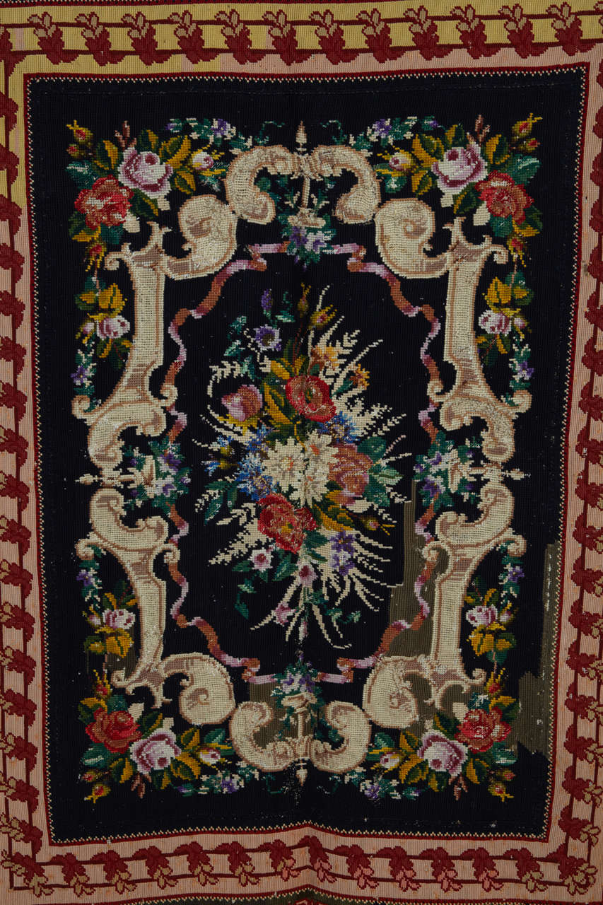 Victorian English Needlepoint Rug For Sale at 1stdibs