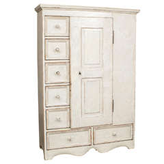 Antique Painted Pine Food Cupboard.