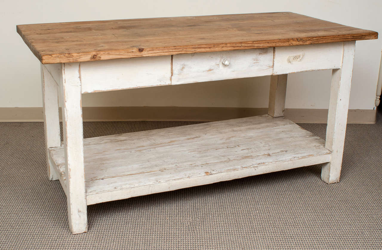 Austrian Pine Painted Work Table