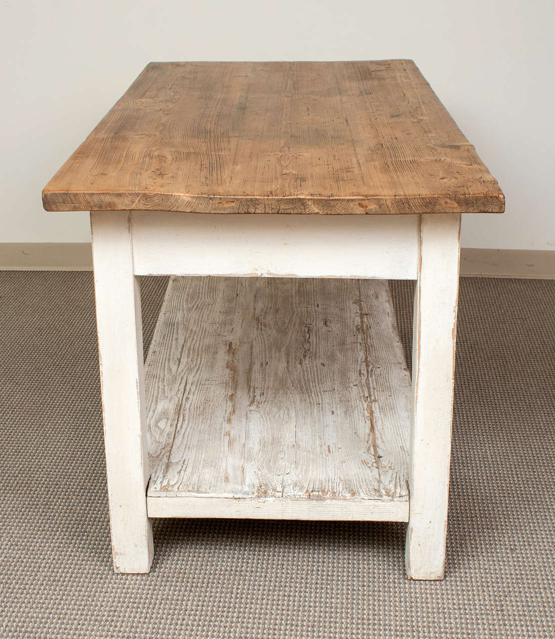 19th Century Pine Painted Work Table