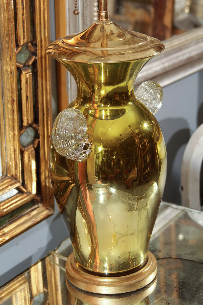 Acid Green Mercury Glass Lamp For Sale 3