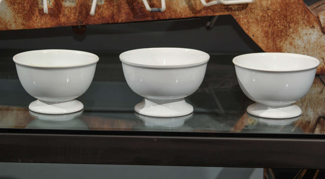Three lovely English ironstone punch bowls, late 1800s.