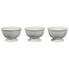 Group of Three Ironstone Footed Bowls