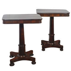 Antique 19th C Regency Rosewood Pair Of Side Tables
