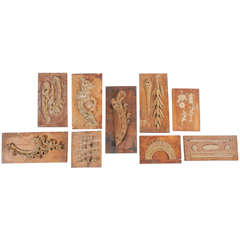 Collection of Neoclassical Wood Plaster Moulds, circa 1910