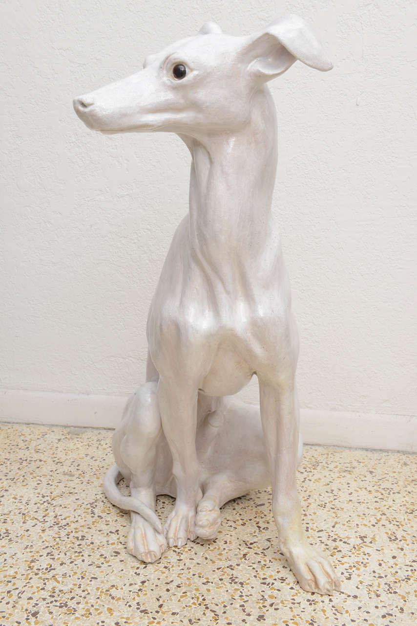 20th Century Italian Terracotta Greyhound