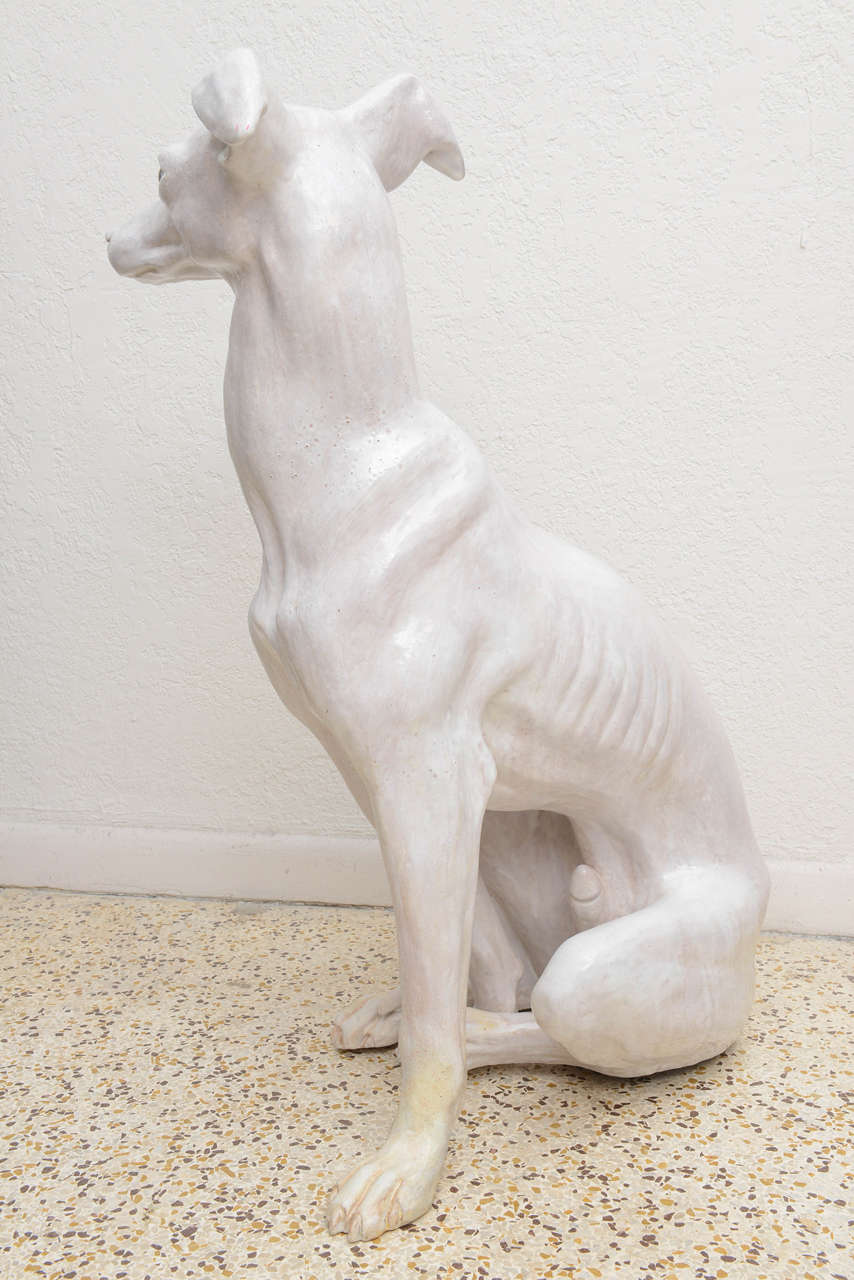 Glass Italian Terracotta Greyhound