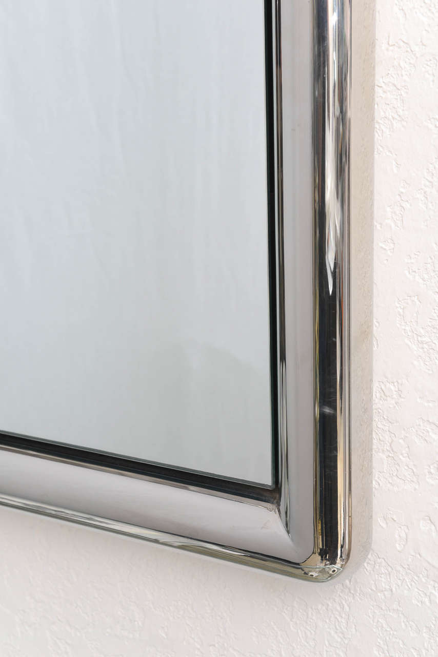 American Karl Springer Style Polished Steel Mirror